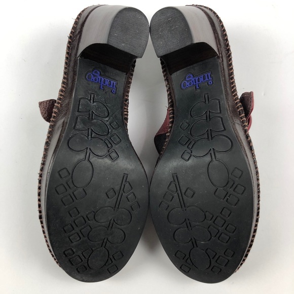 Indigo by Clarks Brown Red Leather Mary Jane Heels - Picture 8 of 8
